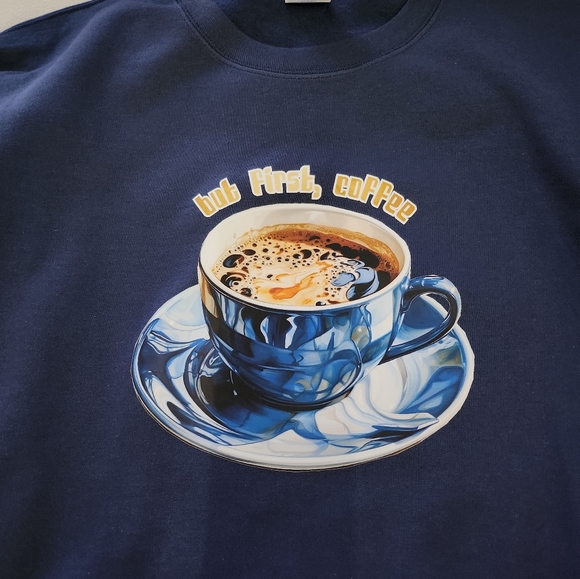 Navy crewneck sweatshirts cozy fleece - Picture 2 of 4